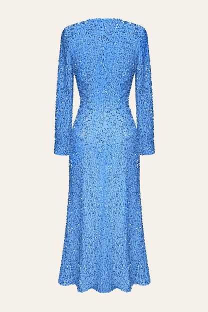 Stellar Noir Sequined Evening Gown