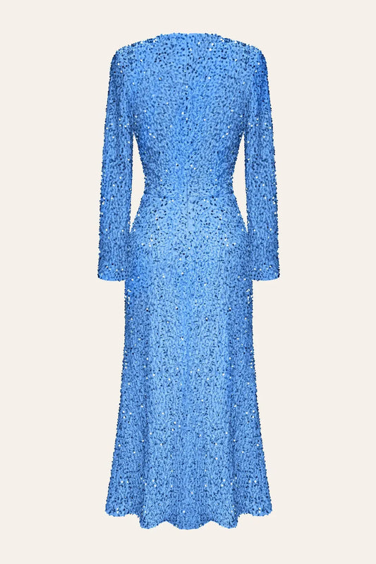 Stellar Noir Sequined Evening Gown