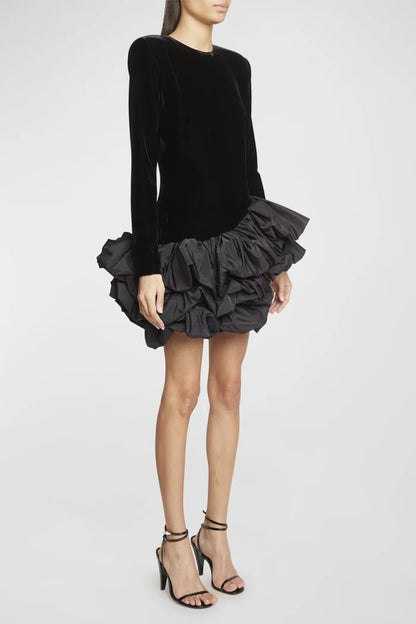 NOCTURNE VELVET MINI DRESS